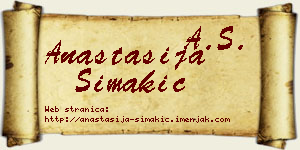 Anastasija Simakić vizit kartica